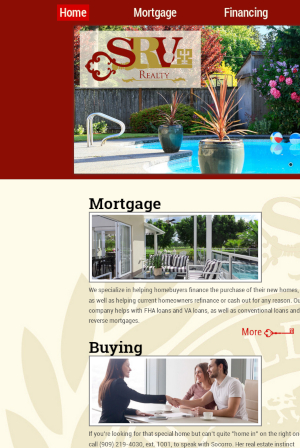 SRV Real Estate Website Snapshot