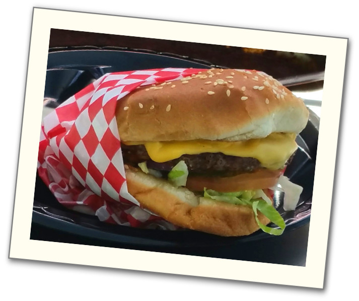 Sumptuous hamburger with all the trimmings